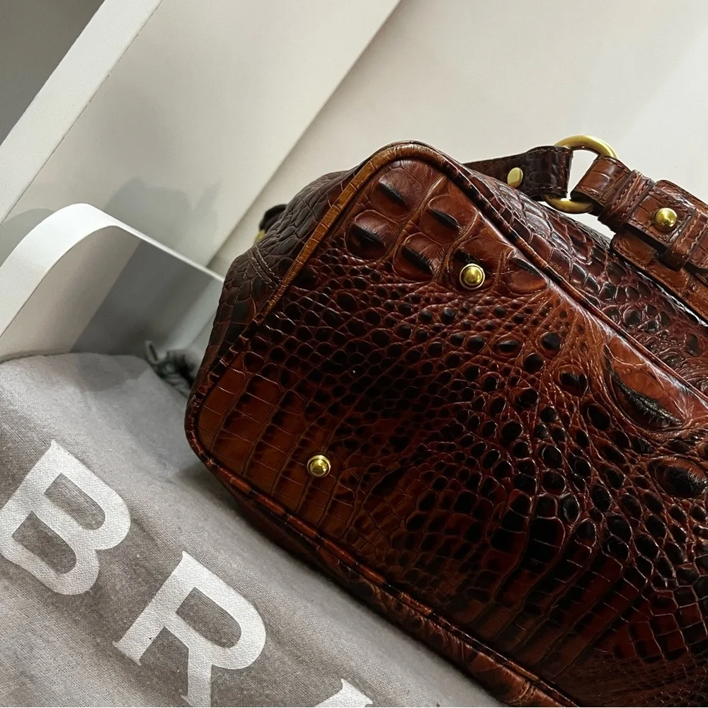 BRAHMIN Melbourne Dagny Elisa Pecan Satchel Tote Shoulder Bag